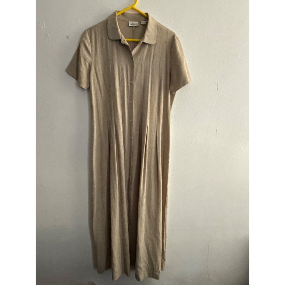Vintage Sarah Chapman Maxi Gingham Modest Button Up Tie - Back Dress Size 12